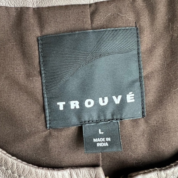 Trouvé Gray/Taupe Leather Jacket - Picture 4 of 16